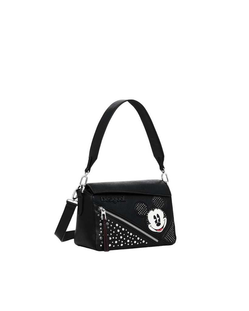Sac Desigual Mickey noir avec motif Mickey, finition imitation cuir et bandoulière réglable