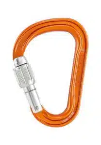 Mousqueton Attache Petzl - sécurité assurage avec SCREW-LOCK et Keylock, forme en poire et profil en H