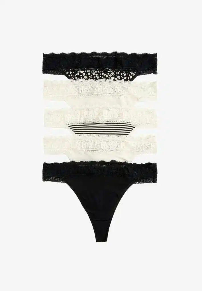 lingerie string dentelle floral 5 pièces