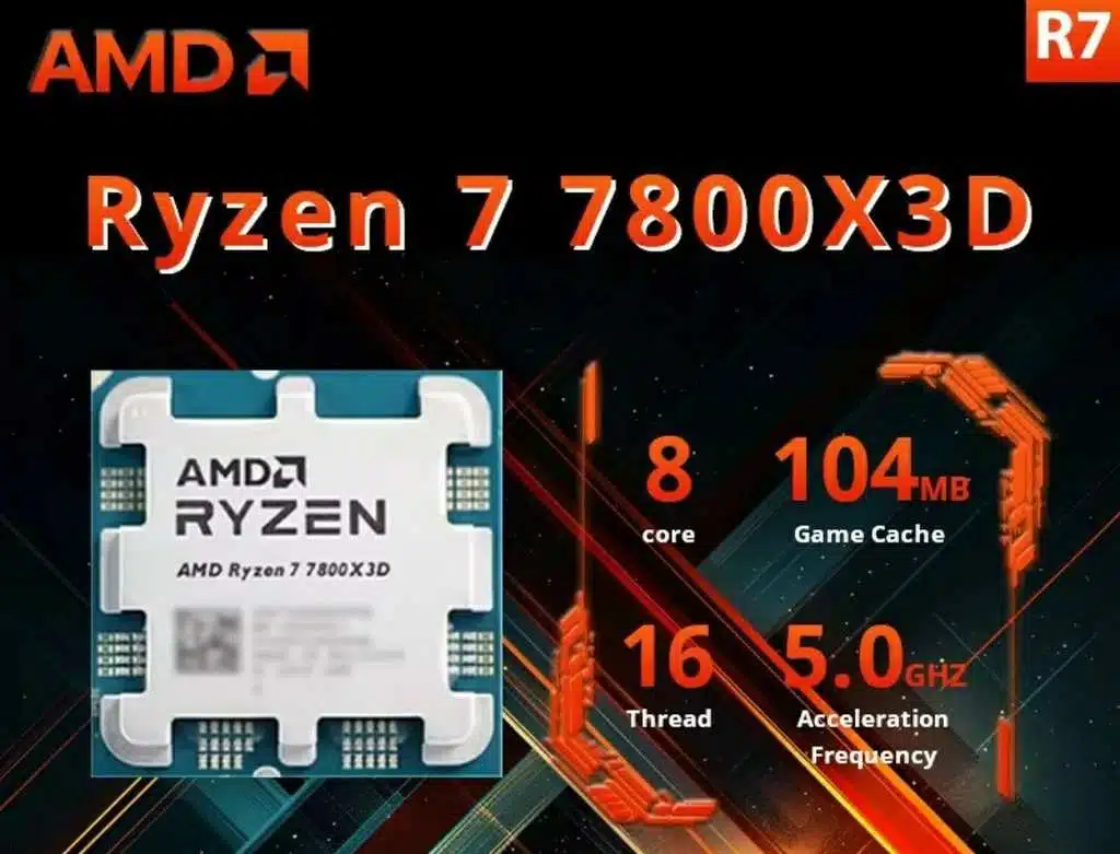 CPU AMD Ryzen 7 7800X3D AM5 sans ventilateur - Promo TechPulse France