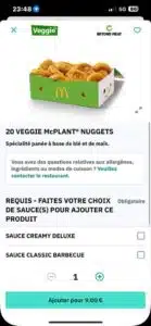 Nuggets croustillants (20 pièces) livrés à Marseille via Deliveroo – offre promo