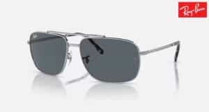 Lunettes de soleil Ray-Ban RB3796 Pillow argent bleu, taille 59-15 mm