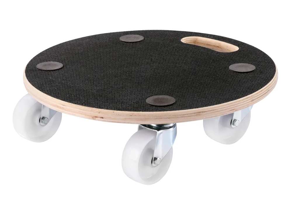 Chariot de manutention en bois avec surface antidérapante et 4 roulettes - garantie 3 ans