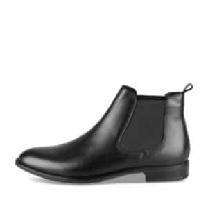 Bottines Matteo Rossi en cuir noir pour homme, fermeture à enfiler, tailles 40 à 45