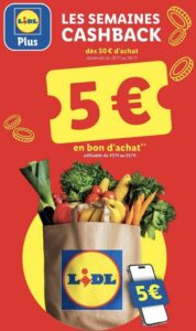 Offre Lidl Plus: 5€ bon d’achat dès 50€ en magasin, du 10 au 16 novembre 2025