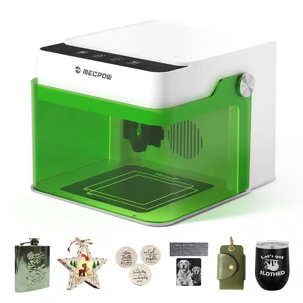 Graveur laser Mecpow M1 5W avec enceinte fermée et stock UE, zone gravure 100x100 mm