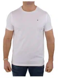 T-shirt Tommy Hilfiger blanc pour homme en coton 100% - taille M