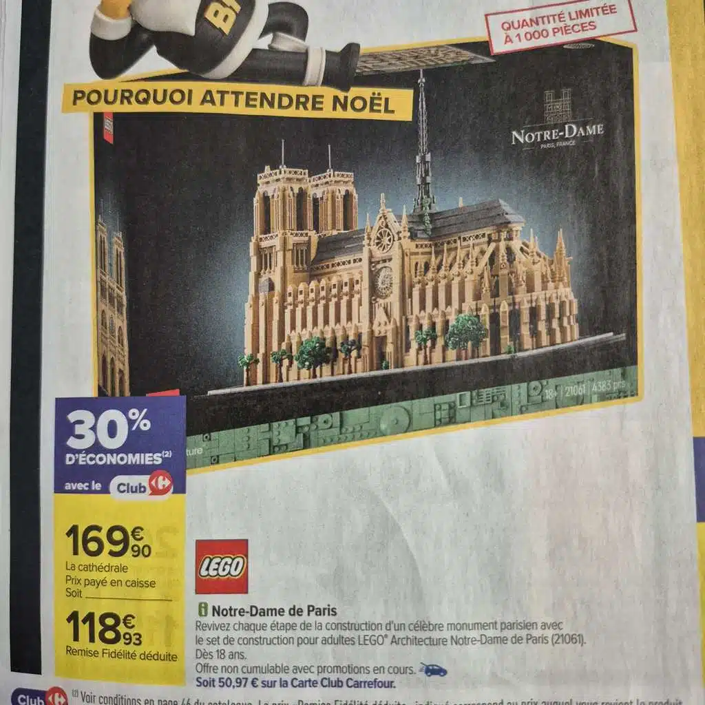 LEGO Notre-Dame 21061 réduction Black Friday Carrefour