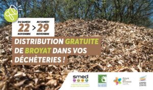 Distribution gratuite de broyat SMED06 dans les déchèteries des Alpes-Maritimes pendant la Semaine Européenne de réduction des déchets 2025