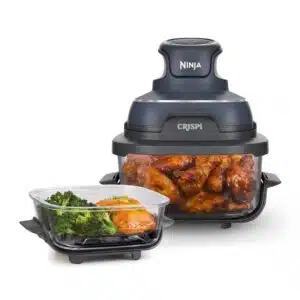 Ninja CRISPi FN101EUGY Air Fryer en couleur Sauge avec conception en verre et récipients interchangeables