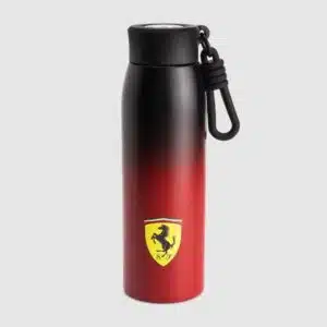 Gourde Scuderia Ferrari F1 en acier inoxydable brossé avec dégradé Ferrari et écusson Scudetto imprimé – 600 ml