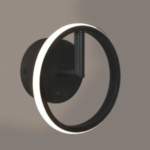 Applique LED Kapeo Inspire noir avec abat-jour blanc, rotation 60° et variateur intégré