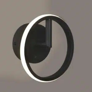 Applique LED Kapeo Inspire noir avec abat-jour blanc, rotation 60° et variateur intégré