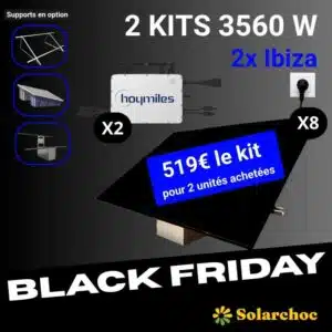 Kit solaire Plug&Play 1780W Solarchoc France – 2 kits avec 8 panneaux JA Solar 445W et 2 micro-onduleurs