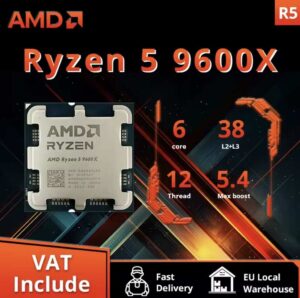 Promo image pour le processeur AMD Ryzen 5 9600X sur TechSaver France avec livraison rapide et garantie