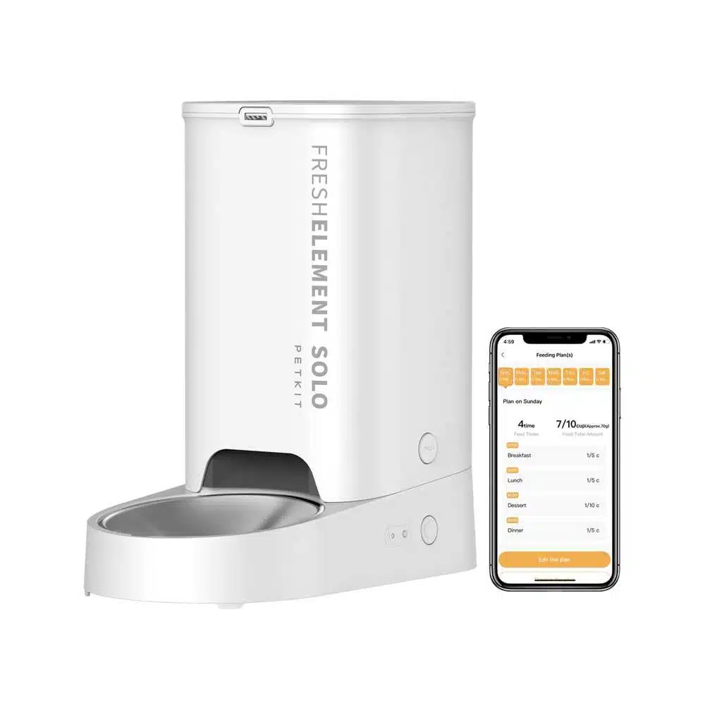 Distributeur automatique PETKIT pour chats et chiens avec distribution programmable et portions pré-réglables