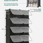 étagère à chaussures modulable SONGMICS avec 8 compartiments pour un rangement optimal