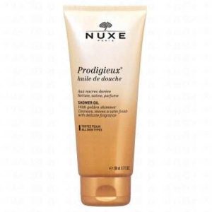 huile de douche luxueuse parfumée nacres dorées