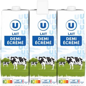 Pack de lait UHT demi-écrémé 1L x6 - offre U et réduction carte fidélité