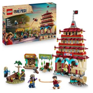 Image du set LEGO One Piece 75638 Arlong Park montrant la bataille et les figurines