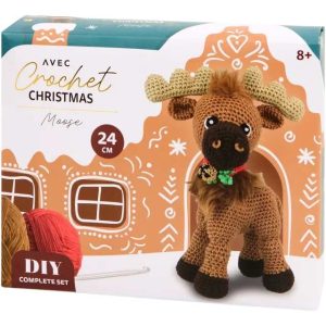 Kit Crochet Noël Action 23 cm - kit tout-en-un inclus pour débutants et crocheteurs expérimentés