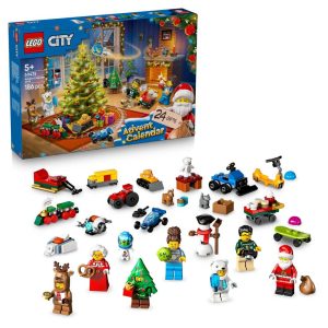 Calendrier de l'Avent LEGO City 2025 60475 - 24 surprises, minifigures Père Noël et Mère Noël, scène festive
