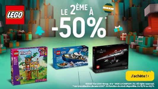 Promo Lego Fnac: deuxième unité à prix réduit sur une sélection