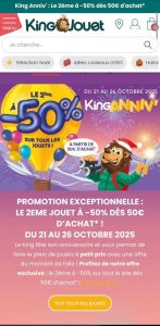 Promo King Jouet: le 2e jouet à -50% dès 50€ d’achat du 21 au 26 octobre 2025