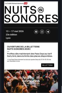 Pass Days Nuits Sonores Lyon Early Bird 135€ - 4 jours