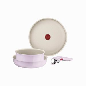 Gamme TEFAL Ingenio Serenity 4 pièces poêles 22 et 28 cm, casserole 20 cm et poignée amovible Mineralia