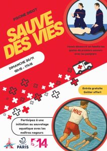 Initiation gratuite secourisme et sauvetage aquatique à la Piscine Didot, Paris – 30 novembre 2025, pour toute la famille dès 10 ans