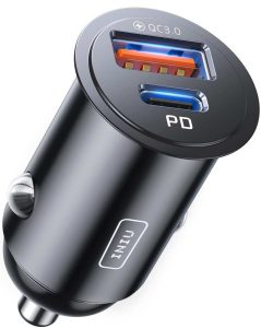 Allume-cigare INIU Noir 60W avec deux ports USB-C – charge rapide en voiture