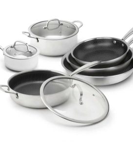 Batterie de cuisine SAUTER Triply 9 pièces Multinox Pro Ceramic – inox 3 couches et fond induction